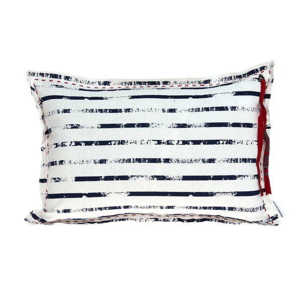20" x 6" x 14" Nautical White Pillow Cover With Down Insert