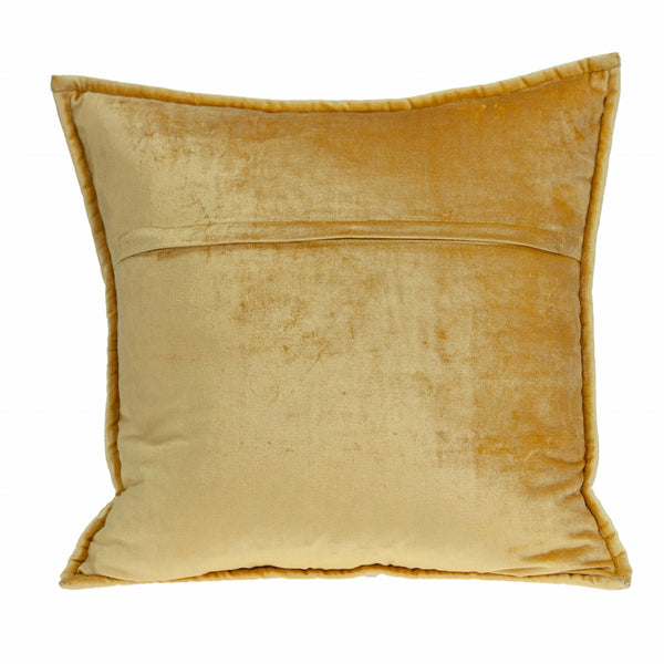 20" x 7" x 20" Transitional Yellow Solid Quilted Pillow Cover With Down Insert