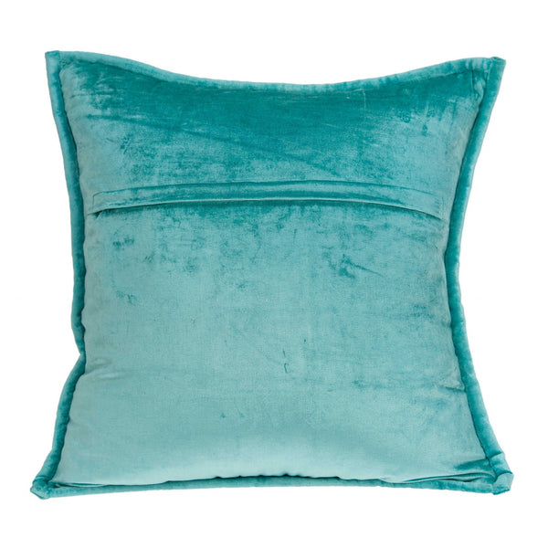 20" x 7" x 20" Transitional Aqua Solid Quilted Pillow Cover With Down Insert