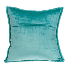 20" x 7" x 20" Transitional Aqua Solid Quilted Pillow Cover With Down Insert