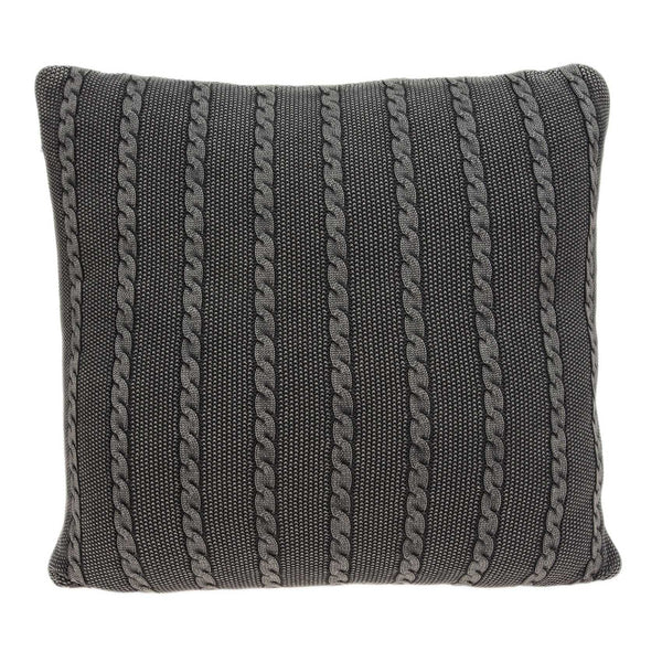 18" x 5" x 18" Transitional Charcoal Pillow Cover With Down Insert