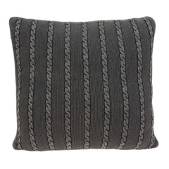 18" x 5" x 18" Transitional Charcoal Pillow Cover With Down Insert