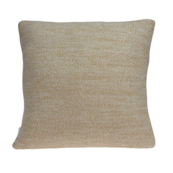 20" x 7" x 20" Elegant Transitional Tan Pillow Cover With Down Insert