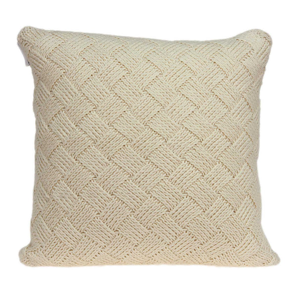 20" x 7" x 20" Transitional Beige Pillow Cover With Down Insert