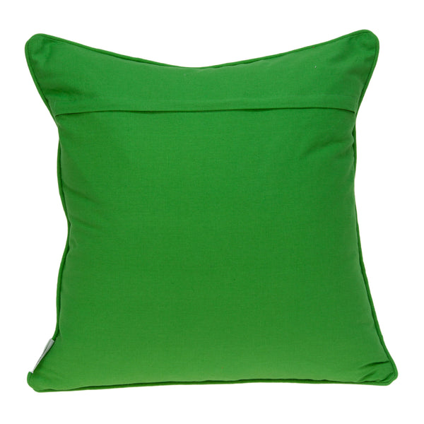 20" x 7" x 20" Traditional Green and White Pillow Cover With Down Insert