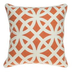20" x 7" x 20" Transitional Orange Pillow Cover With Down Insert