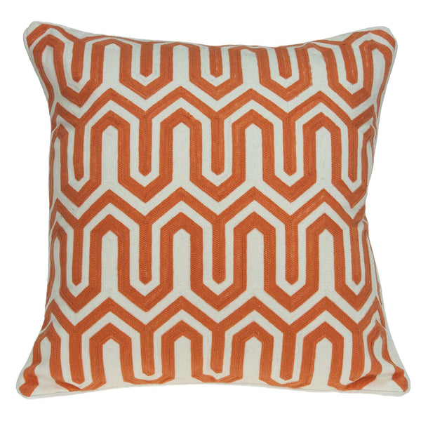 20" x 7" x 20" Cool Orange Pillow Cover With Down Insert
