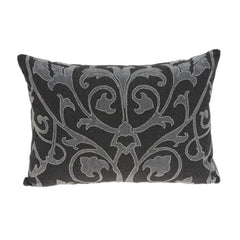 20" x 6" x 14" Traditional Gray Pillow Cover With Down Insert