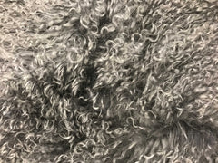 20" Charcoal Genuine Tibetan Lamb Fur Pillow with Microsuede Backing