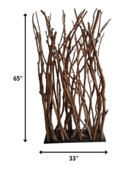33" x 11" x 65" Natural Brown, Wood Branch, Forest - Screen