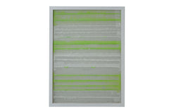 Fun White and Green Stripes Shadow Box Wall Art