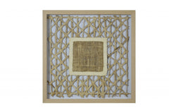 14 x 2 x 24 Cool Natural Brown Wood And Glass - Shadow Box