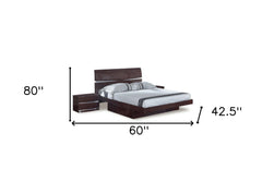 80" X 60"  X 42.5" 4pc Queen Modern Wenge High Gloss Bedroom Set