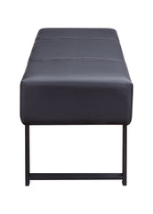 17' X 52' X 18' Black PU Sandy Gray Metal Upholstered Seat Engineered Seat Bench