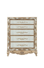 19' X 42' X 56' Antique Gold Wood Mirror Chest