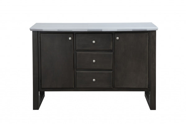 18' X 54' X 36' Marble Gray Oak Wood Marble Server