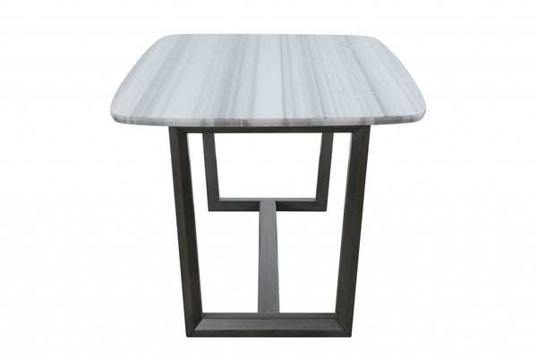 40' X 72' X 30' Marble Gray Oak Wood Marble Dining Table