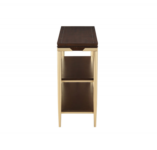 14' X 48' X 30' Cherry Metal Wood Sofa Table