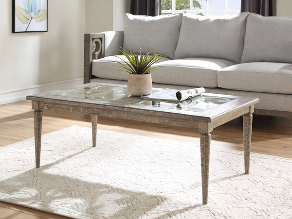 28' X 50' X 18' Salvaged Natural Glass Wood Coffee Table