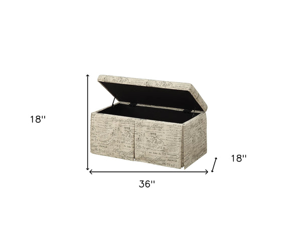 18' X 36' X 18' Pattern Fabric Upholstery 3Pc Pk Bench  Ottomans