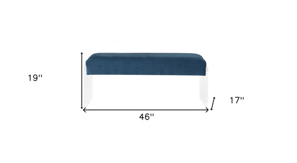 17' X 46' X 19' Teal Clear Acrylic Upholstery Bench