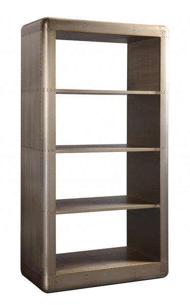 20' X 39' X 75' Gold Aluminum Engineered Wood Bookcase
