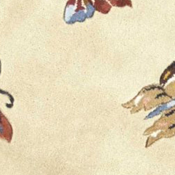 5' Round  Wool Antique Beige Area Rug