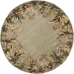 5' Round  Wool Sage Area Rug