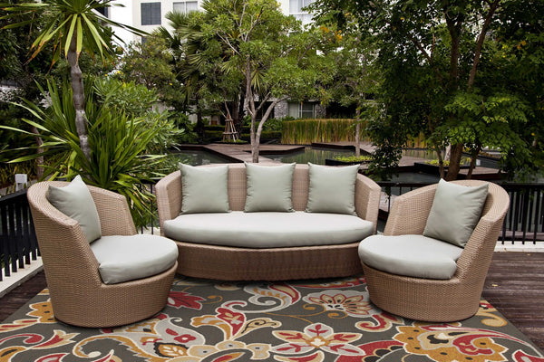 7' x 9'  UV treated Polypropylene Taupe Area Rug