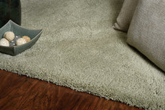 8' x 11'  Solid Color Sage Green Shag Area Rug