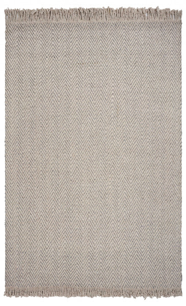 8'x10' Oatmeal Beige Hand Woven Herringbone Indoor Area Rug