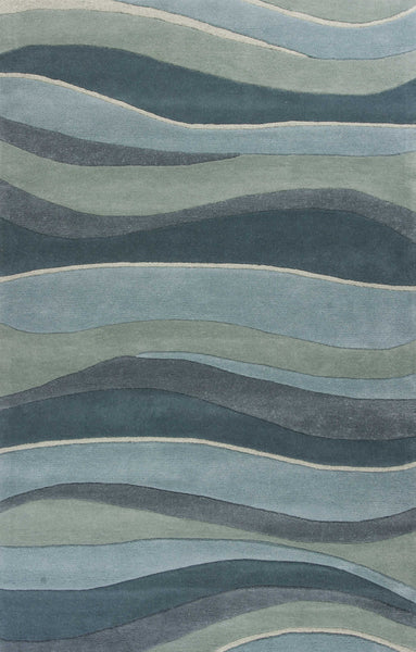 8' x 10' 6 Wool Ocean Area Rug