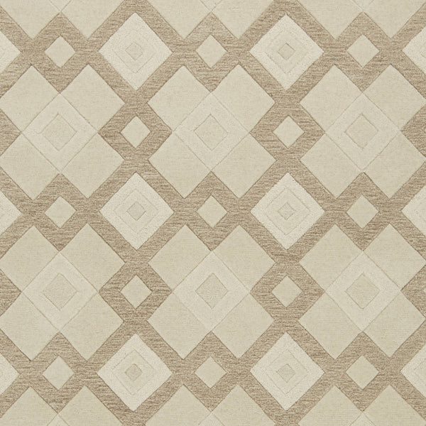 8'x11' Ivory Hand Tufted Geometric Diamond Pattern Indoor Area Rug