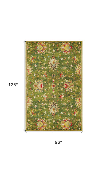 8' x 10' 6 Wool Emerald Green Area Rug