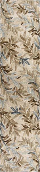 9'x12' Ivory Hand Tufted Pinnate Fronds Indoor Area Rug