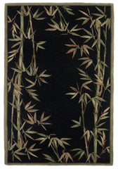 8' x 11'  Wool Black and Bamboo Area Rug