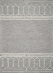 9'x12' Grey Hand Tufted Geometric Indoor Area Rug