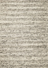 9'x13' Grey Heather Hand Woven Knobby Stripes Indoor Area Rug