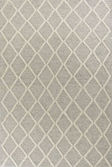 9'x13' Grey Hand Woven Diamond Pattern Indoor Area Rug