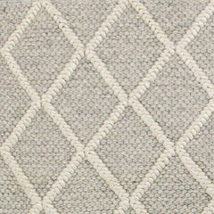 9'x13' Grey Hand Woven Diamond Pattern Indoor Area Rug