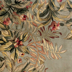 9'x13' Sage Green Hand Tufted Bordered Floral Indoor Area Rug