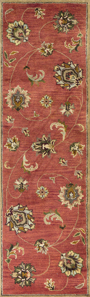 2' x 7' Sienna Floral Vines Wool Runner Rug