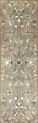 7' Grey Hand Tufted Wool Traditional Floral Indoor Area Rug