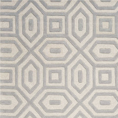 3'x5' Grey Hand Tufted Geometric Indoor Area Rug