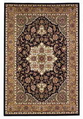 5' x 8' Black or Beige Medallion Bordered Area Rug