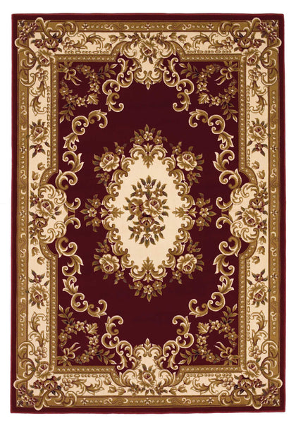5' x 8' Red or Ivory Floral Bordered Indoor Area Rug