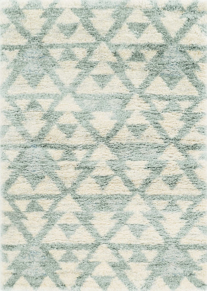 5' x 8' Ivory or Grey Geometric Triangle Indoor Area Rug