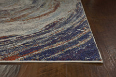 8' Sage Green Machine Woven Floral Medallion Disk Round Indoor Area Rug