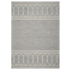 5' x 7' Grey Geometric Pattern Wool Indoor Area Rug