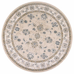 8' Round  Polypropylene Beige or  Ivory  Area Rug